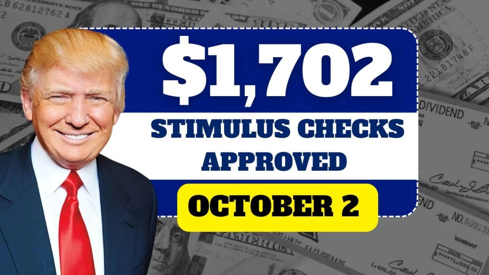 $1,702 Stimulus Checks Approved for October